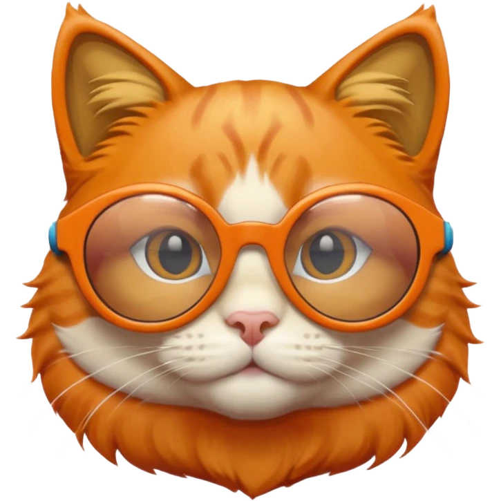 orange cat wear swimming glasses emoji