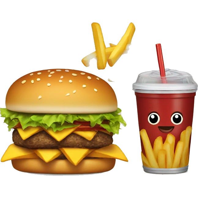 Hamburger cola and Fries  emoji