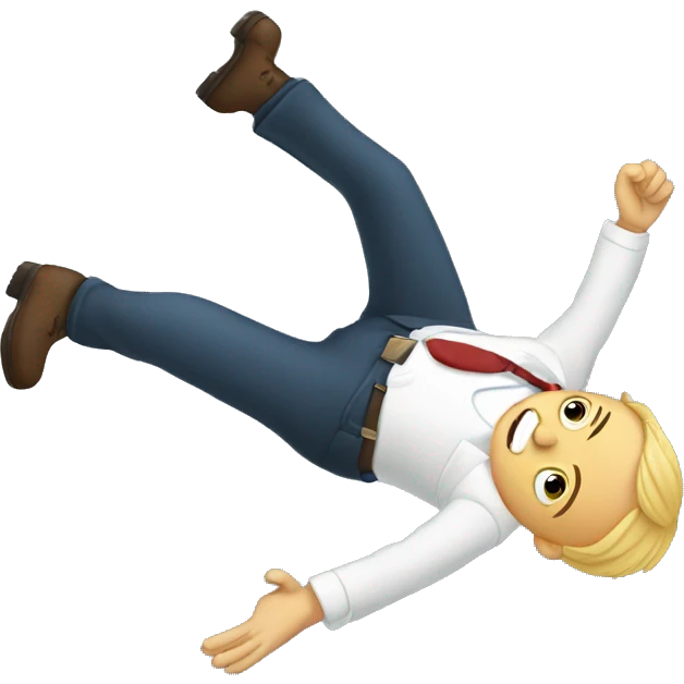 A falling person emoji