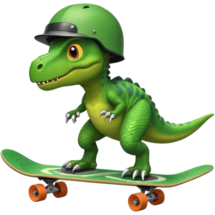 Dinosaur on a skateboard emoji