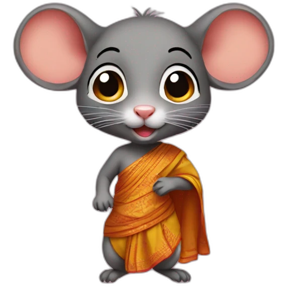tamilian rat with sari emoji