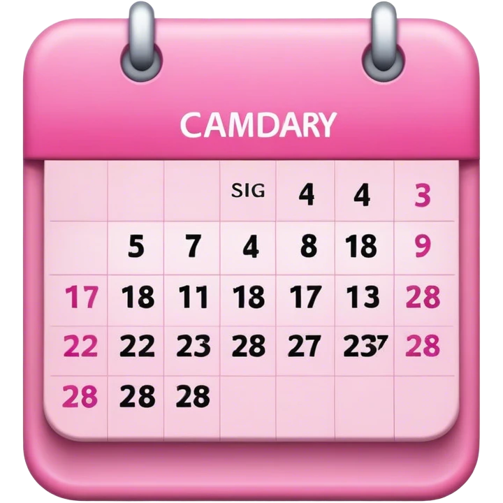 Calendar in pink emoji