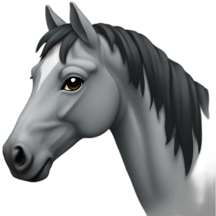 Cheval gris et noir emoji