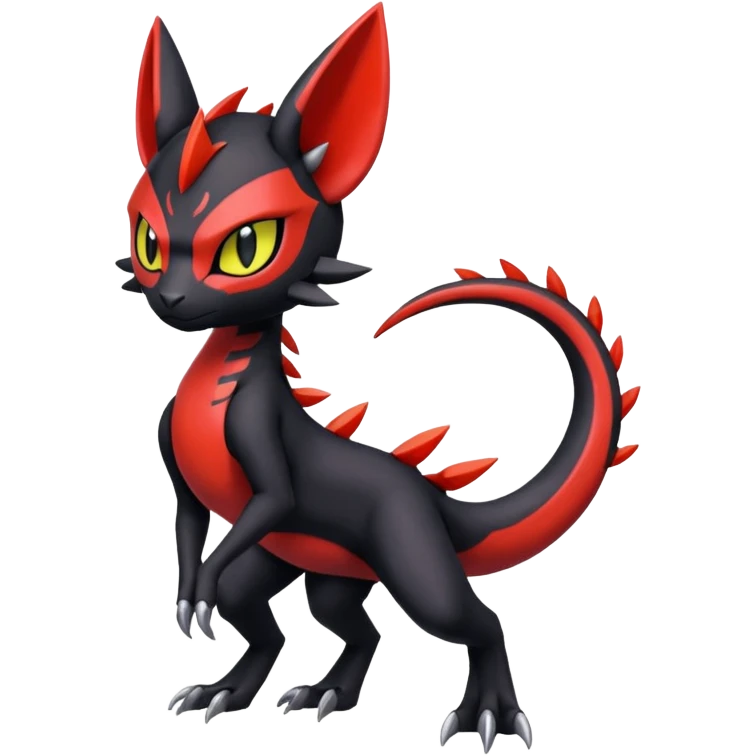 Colorful Cool Badass  Meloetta-Litten-Salandit-Guilmon-Darkrai-Pokémon-Fakémon-fusion-hybrid-creature emoji