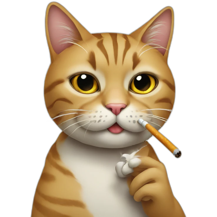 cat smoking a cigarette emoji