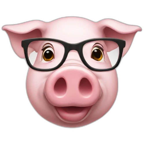 nerd pig emoji