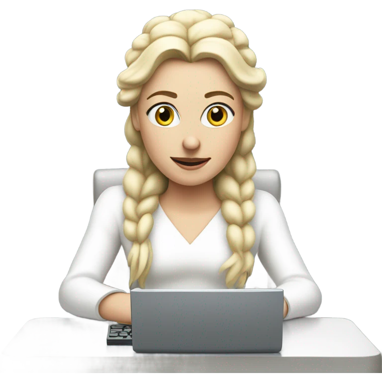 White queen typing on a computer emoji