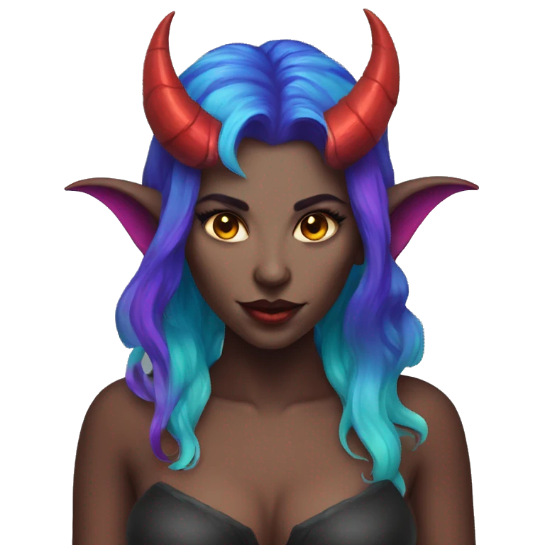 Demon succubus with colourful hair emoji