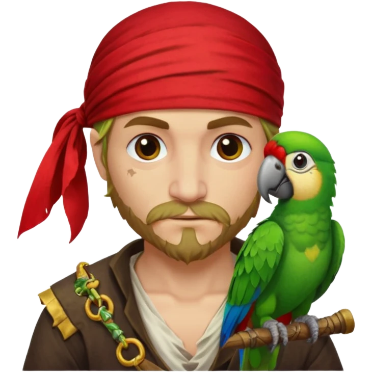 pirate and parrot emoji