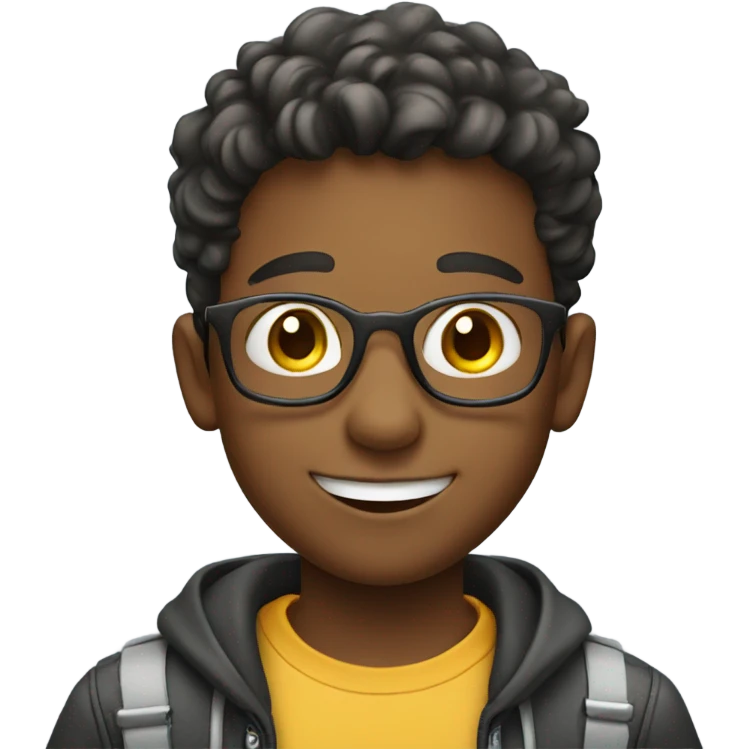 smiling boy taking selfie emoji
