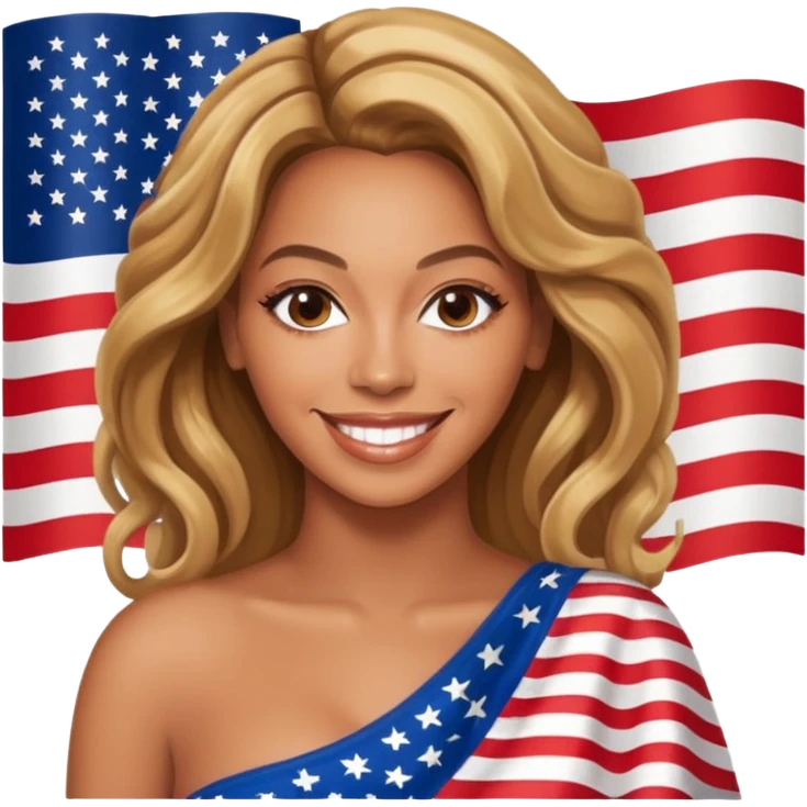Beyonce with american flag emoji