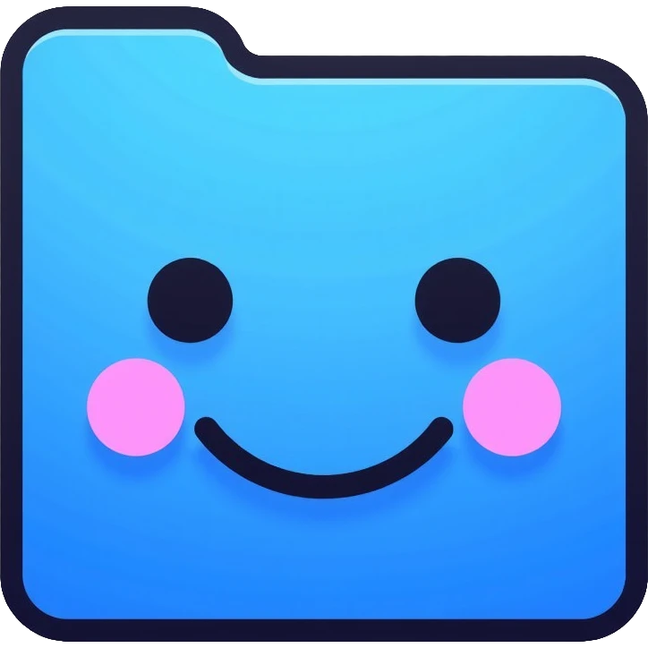 Mac Finder logo, blue square with happy face emoji