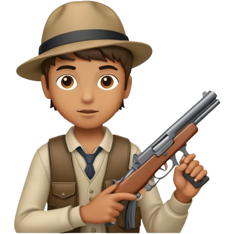 boy with a gun and a NY hat emoji