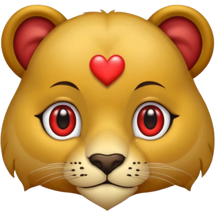 León con ojos de corazónes  emoji