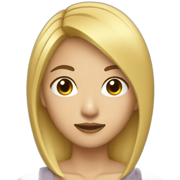 Asian women, with medium straight blonde hair emoji