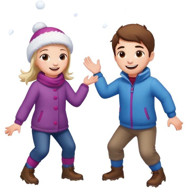 snowball fight pair each other emoji