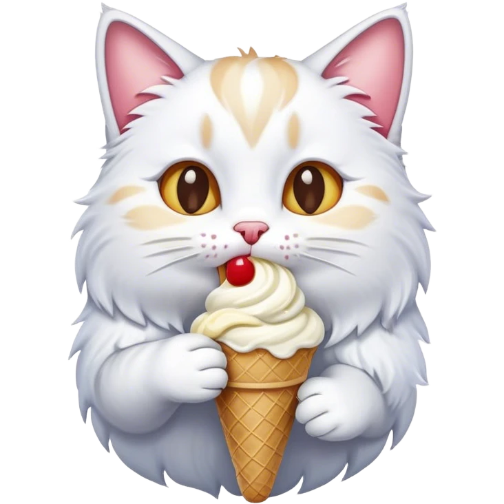 Cat licking an ice cream come emoji