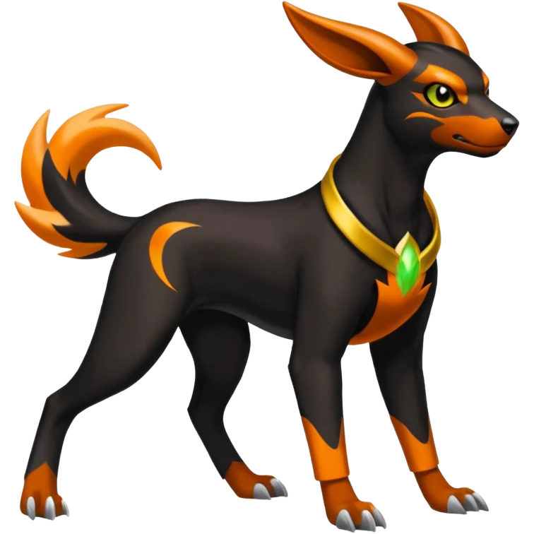 Shiny 4-legged Electrike-Virizion-Amaura-Houndoom-fusion, full body emoji