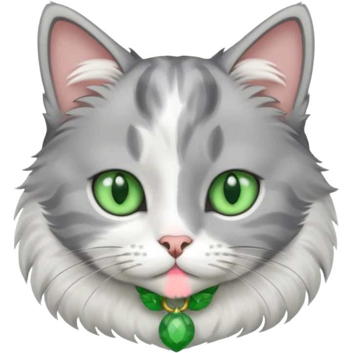 Gatita gris y blanca  emoji