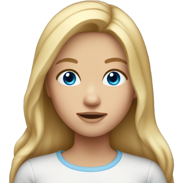 girl with blue eyes blond-brown and long hair emoji