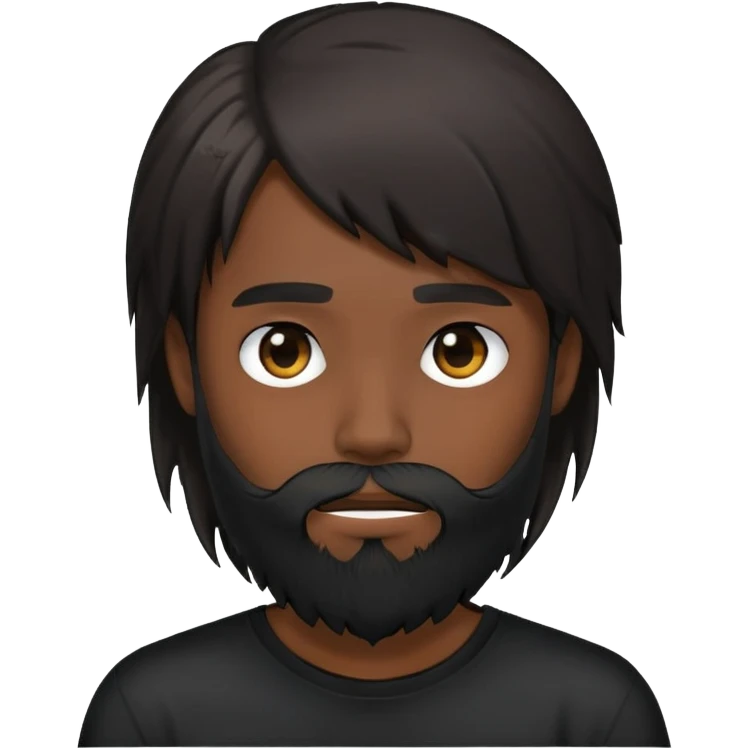 Bearded Emo guy with hair over his face  emoji