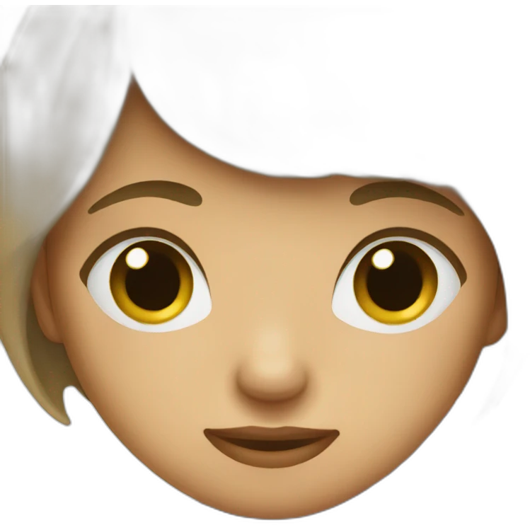 Girl with short hair covering her face with her hand emoji