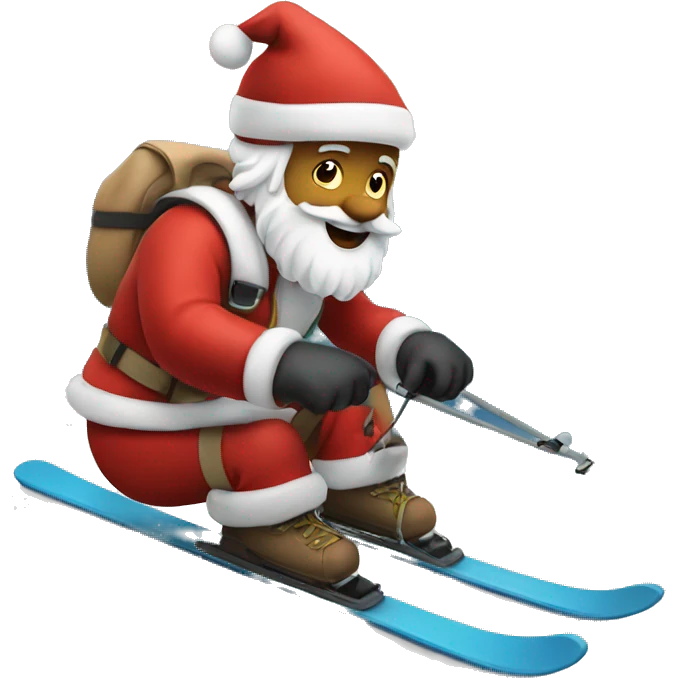 Santa skiing emoji