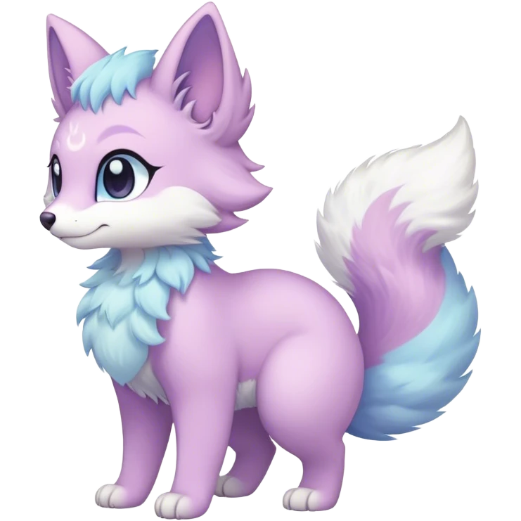 Kawaii bright fantasy ethereal anthro fursona Fakemon with tufted tail  emoji