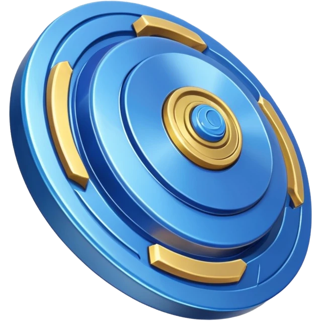 A blue Beyblade with 3 pointed blades like Victory Valtryek emoji