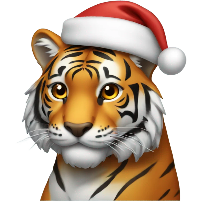tiger with santa hat emoji