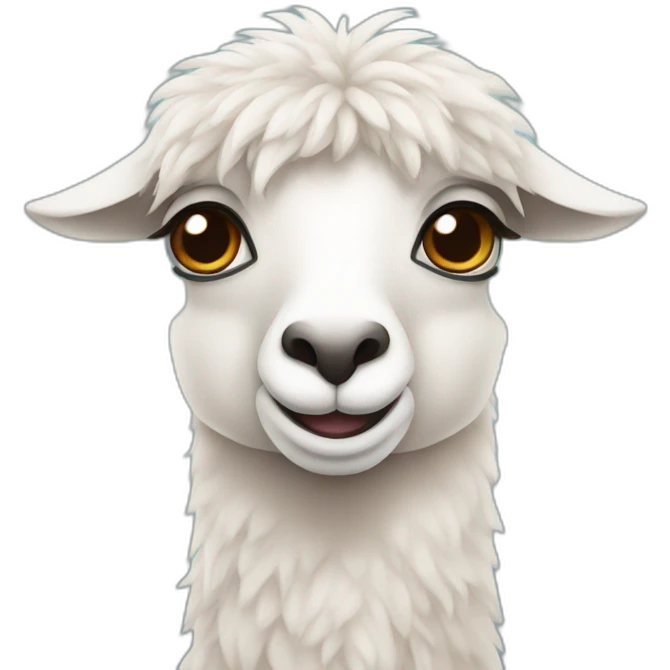 Lama with cute eyes emoji