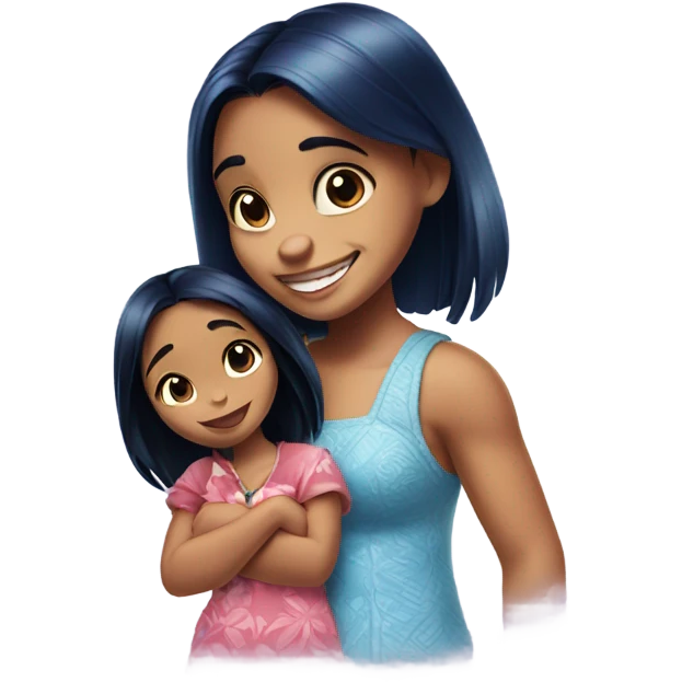 Lilo and stitch with a girl emoji