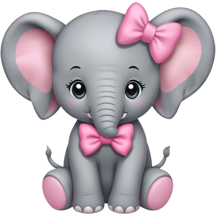 baby elephant with pink bow emoji