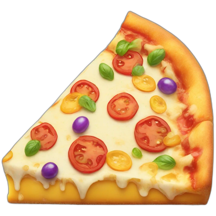 rainbow cheese pizza slice emoji