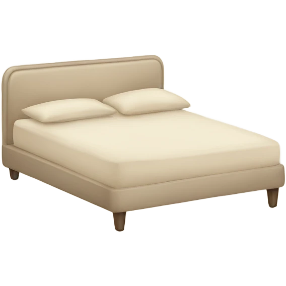 Beige bed with pillows  emoji