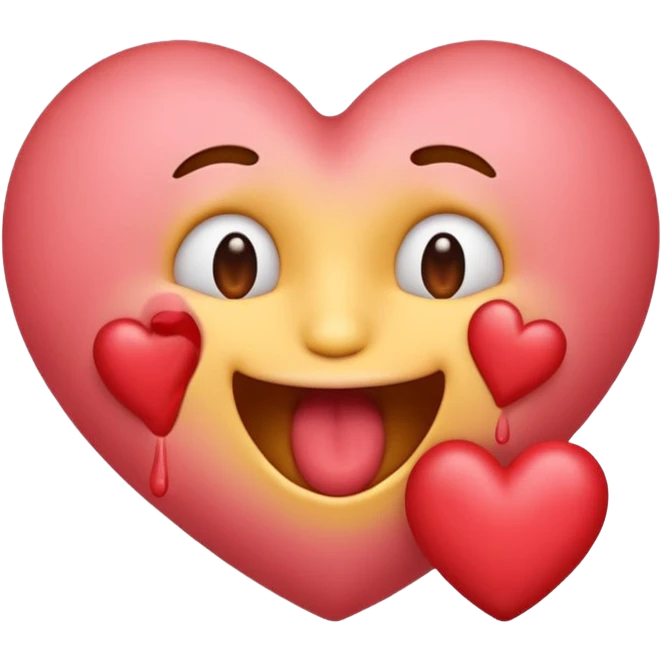 un emoji tosiendo corazones emoji