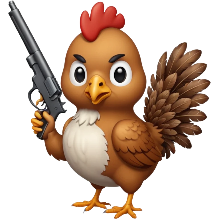 Chicken with a gun emoji