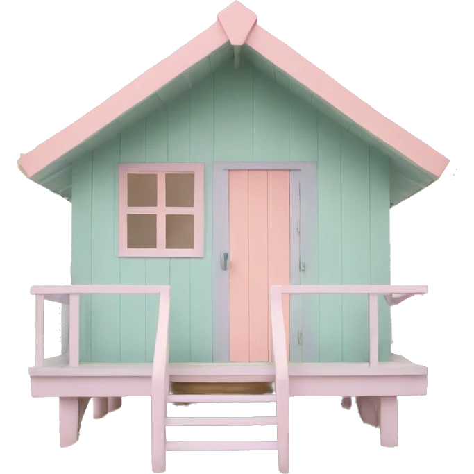 Pastel aesthetic beach hut emoji