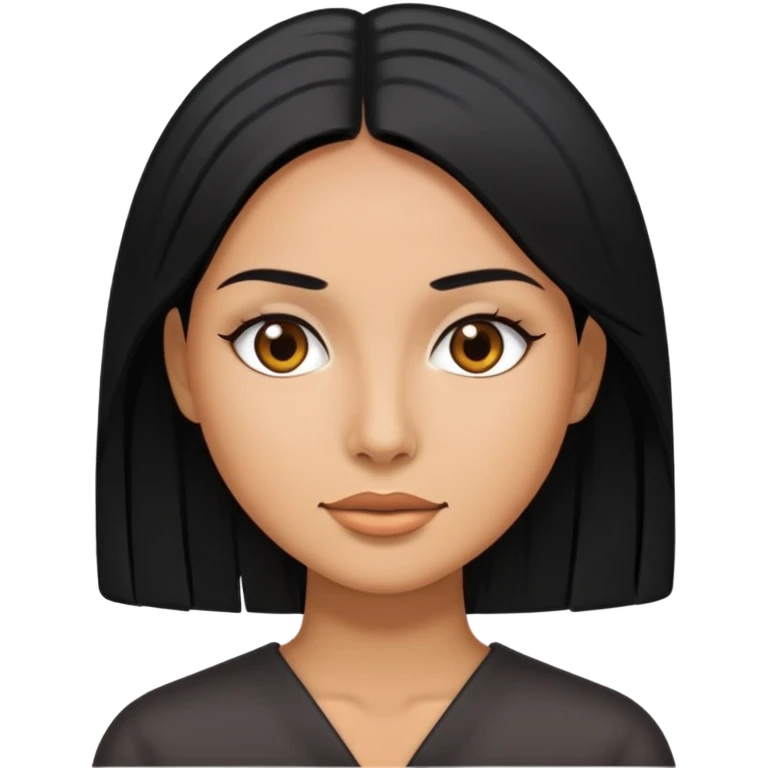 woman with black straight hair and tan skin emoji