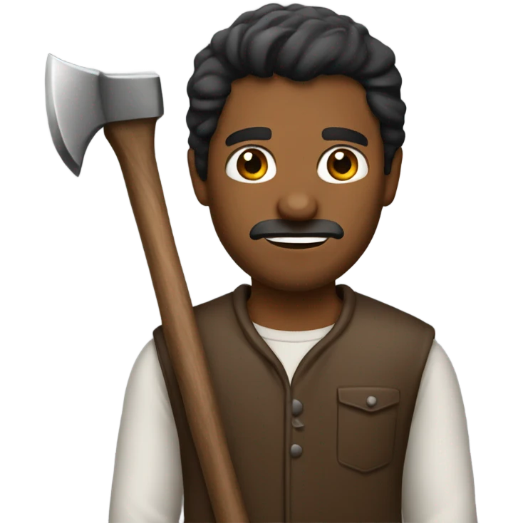 Brown man with axe emoji
