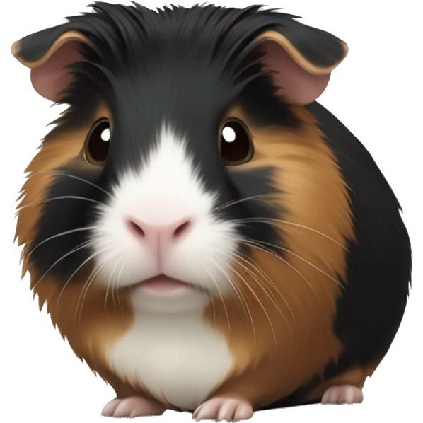 Black guinea pig with tan emoji