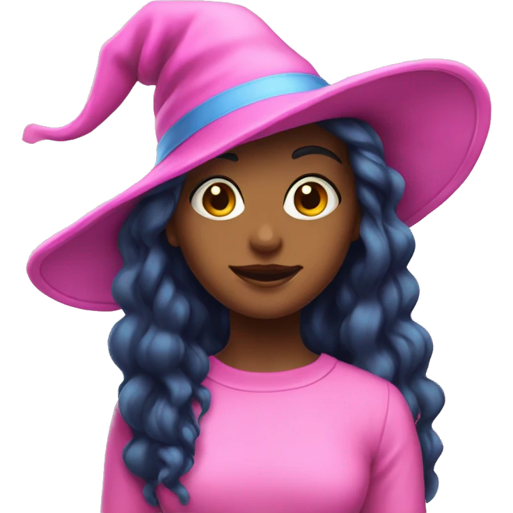 Teenage-witch-girl-mi-blue-mi-pink-hat emoji
