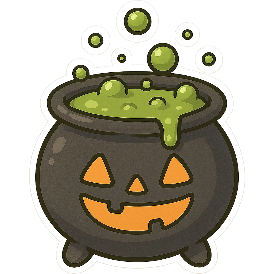 Halloween cauldron. remove background  emoji