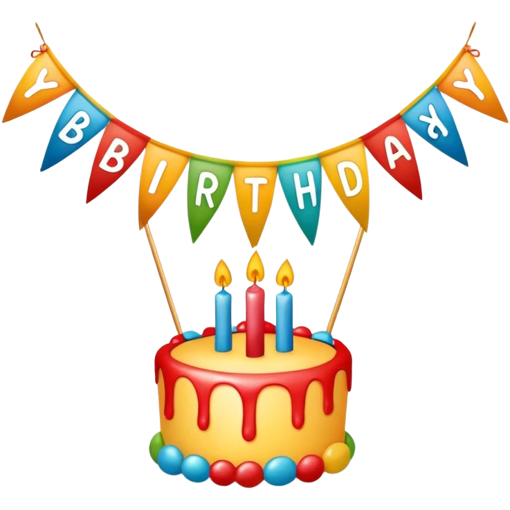 Happy birthday banner emoji