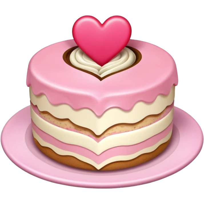 Pink Tiramisu With Heart emoji