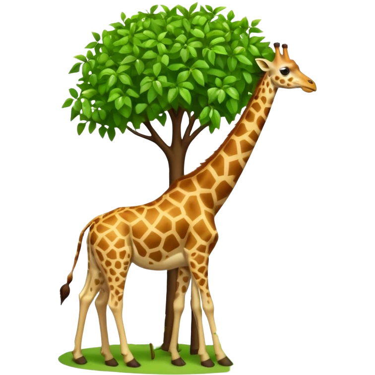 giraffe eating leaves from a tree emoji