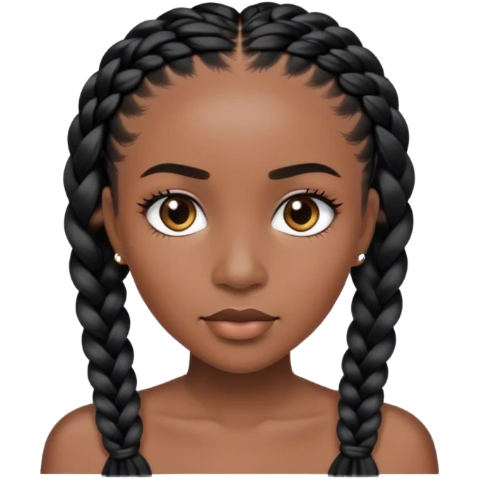 black woman with black braids and lash extensions  emoji