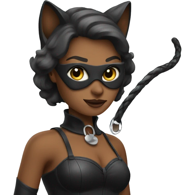 cat woman with whip emoji