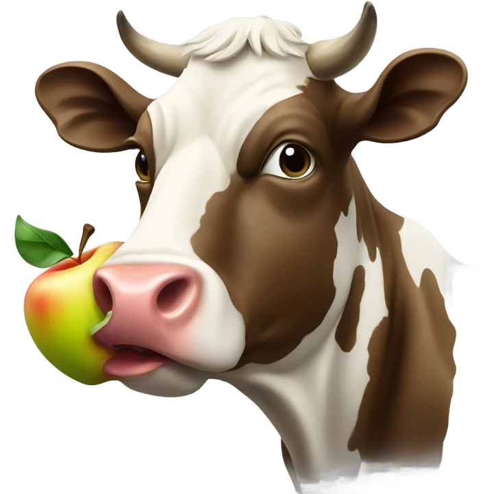 Cow eating an apple  emoji