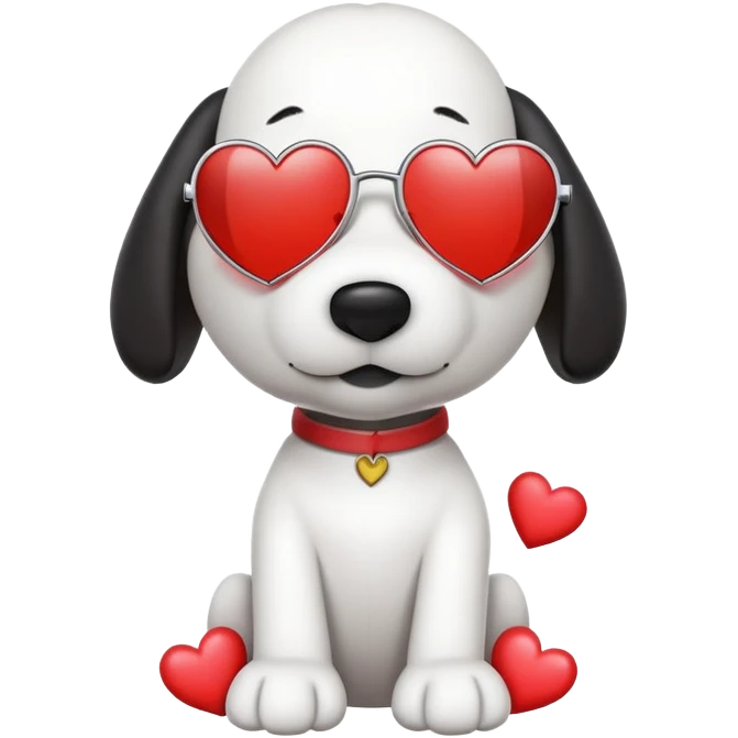 snoopy with hearts and sunglasses  emoji